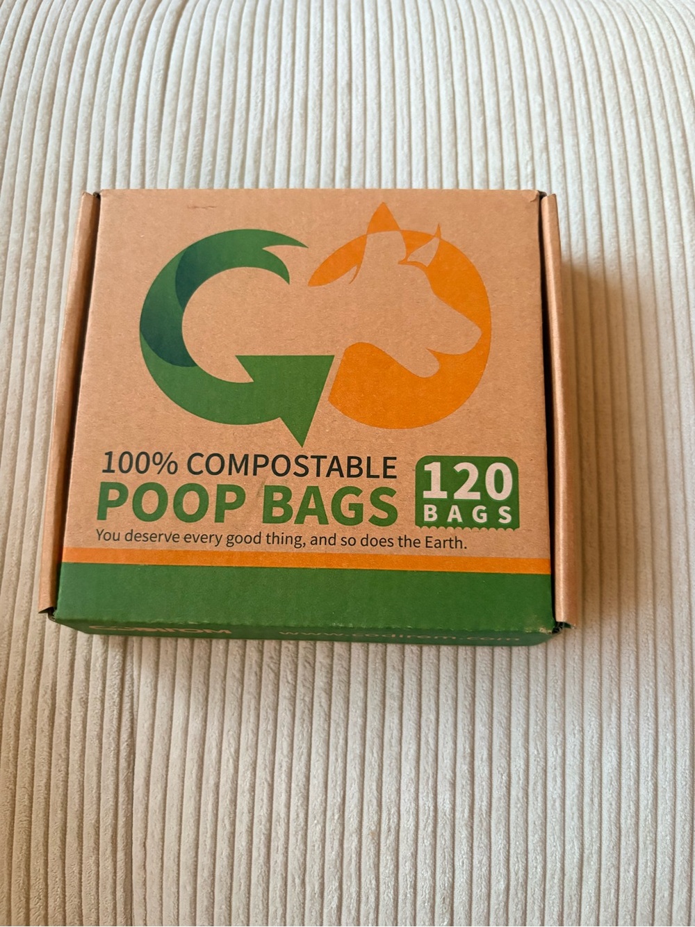 100% Compostable Dog Poop Bags - Green & Orange, 120 Count